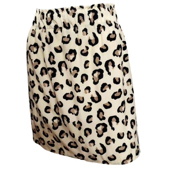 Vintage Dina Be Casual Skirt 100% Polyester Animal Print Ivory Size L - Picture 2 of 10